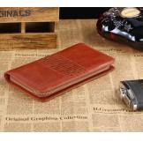 8028B Classic Brown Vintage Leather Mini Wallet Purse Key Case Men's Hand Bag 