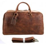 7156LR Genuine Leather Unisex Dark Brown Huge Luggage Bag Tote Bag