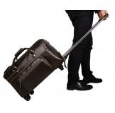 7317C Coffee Cow Leather Tote Men's Trolley Travel 