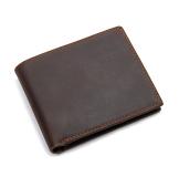 R-8449R Top Full Grain Leather Crazy Horse Leather Wallet for Men
