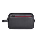 C026A Black Cowhide Leather Cosmetic Bag for Men 