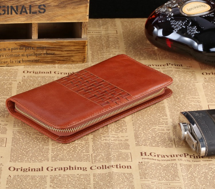 8028B Classic Brown Vintage Leather Mini Wallet Purse Key Case Men's Hand Bag 