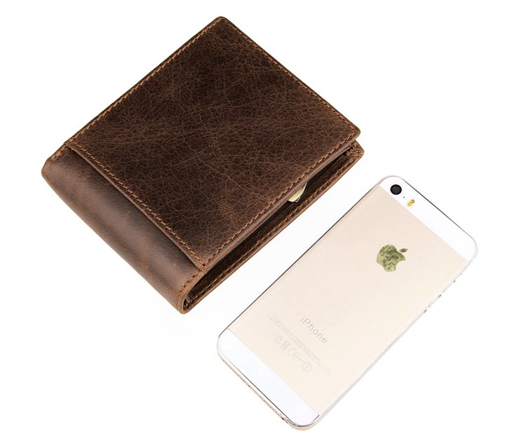 8054B J.M.D Genuine Vintage Leather Card Holder Wallet Billfold 