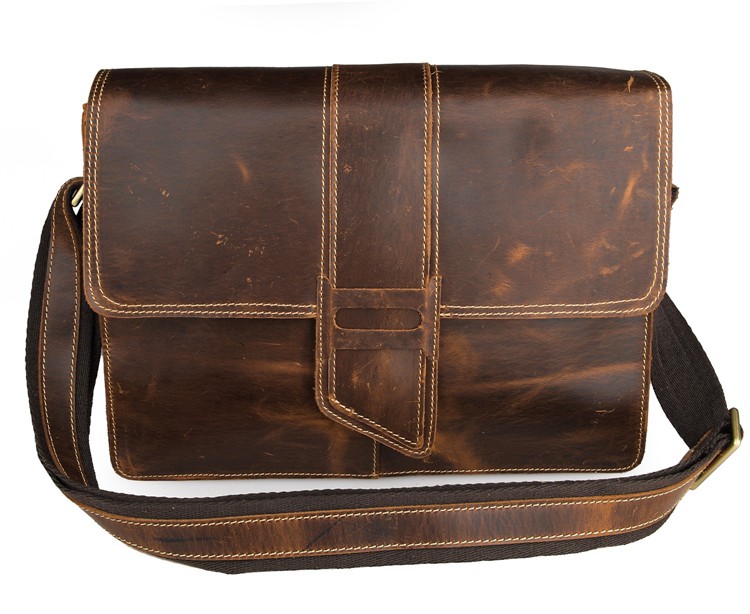 7263B-1 Crazy Horse Leather Men's Business Casual Cross body Messenger Bag