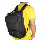 9022A Black Canvas Rucksack Bookbag Travel Backpack