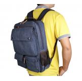 9022K Blue Durable Canvas Rucksack School Teenager's Shoulder Bag