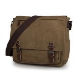 9027C Top Quality Leather Trimming 16Oz Canvas Mens Travel Sling Bag Should Bag for Men