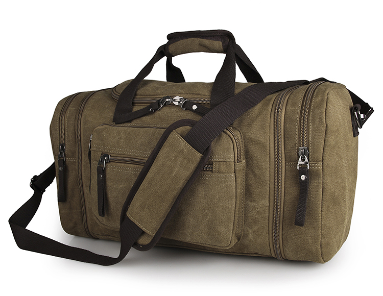9029C Coffee Wholesale High Quality Canvas Duffel Unisex Travel Bag
