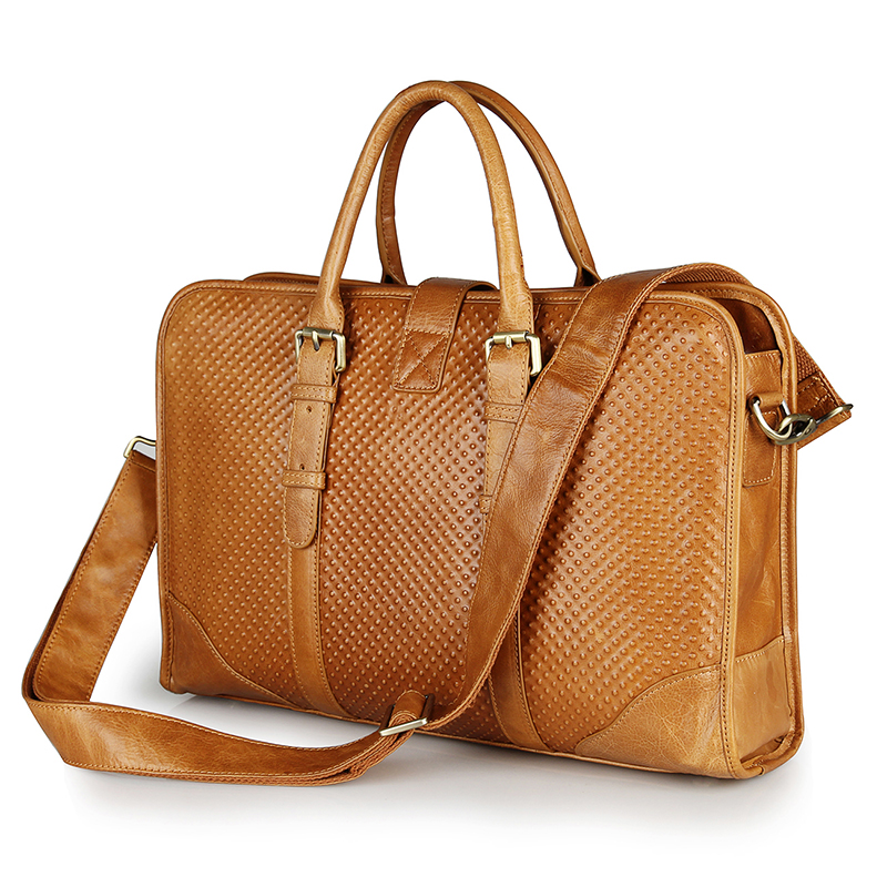 7339B Brown Newest Products Genuine Cow Leather Women Briefcase Handbag