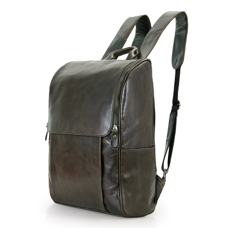 7344J Wholesale Genuine Leather Cowhide Leather Knapsack Boy Supplier