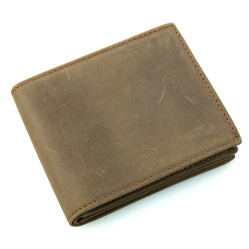 8056R-1 Vintage Leather Mens Brown Leather Pocket Wallet 