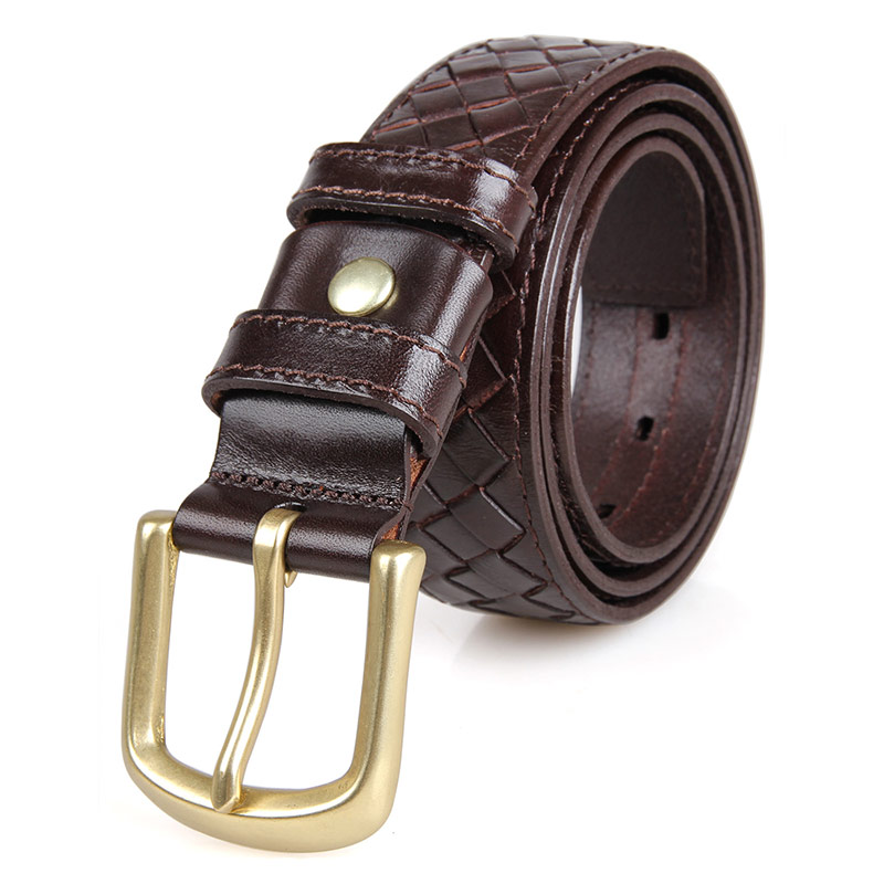 B002Q Hot Selling Chocolate Durable Men Vegetable Leather Belt With Making-hole Machine