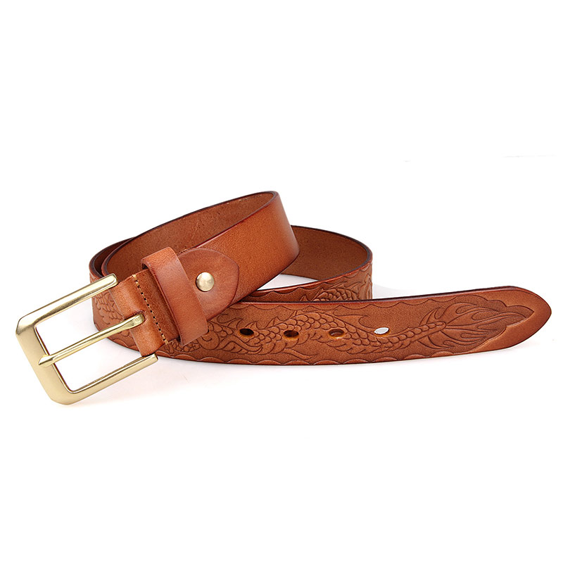 B016B Hot Sale Cheap Commercial Pin Buckle Men Leather Belt 