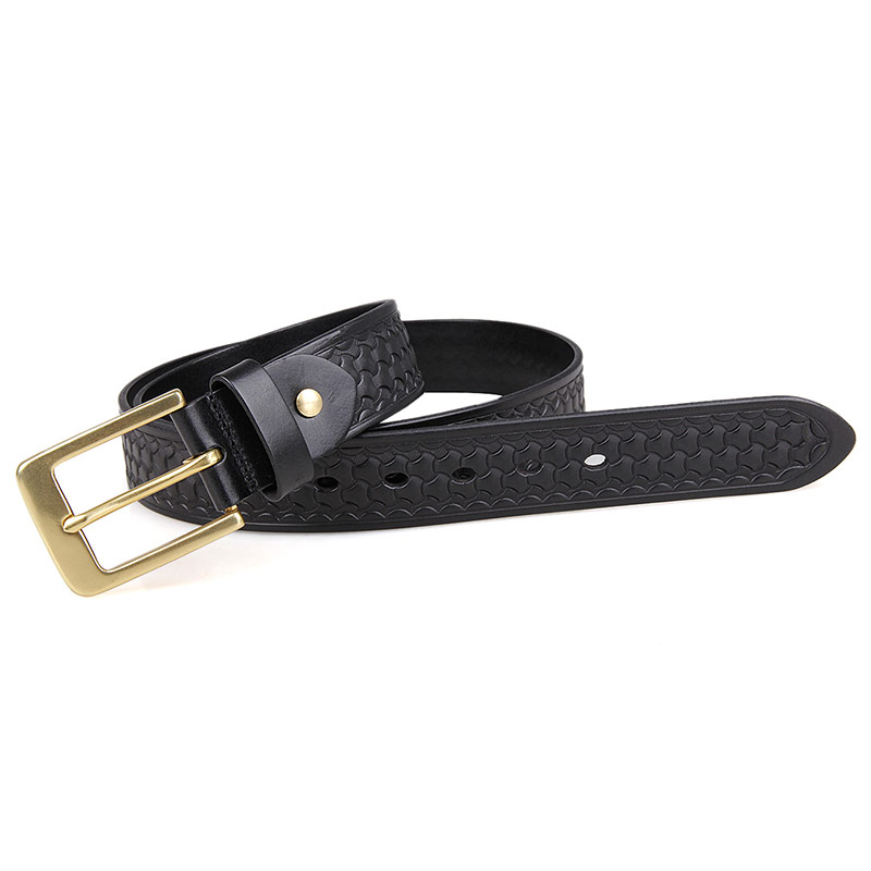 B009A High Quality Durable Genuine Leather Black Fashion Belt for Men Supplier in China