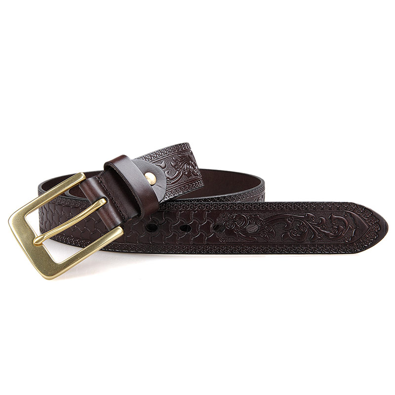 B001Q-1 Hot Wholesale Fashional Basic Men Belt with Big Old Brass Buckles