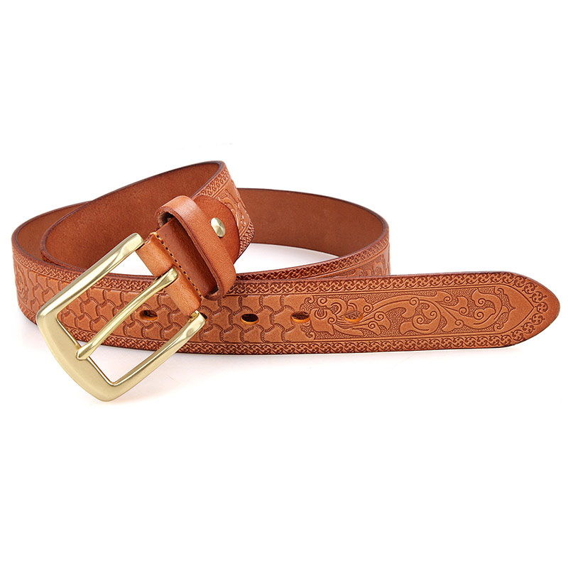 B001B Light Brown Vegetable Leather Lady Belt Factory 