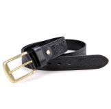 B001A Black Men Vegetable Leather Belt Factory in China