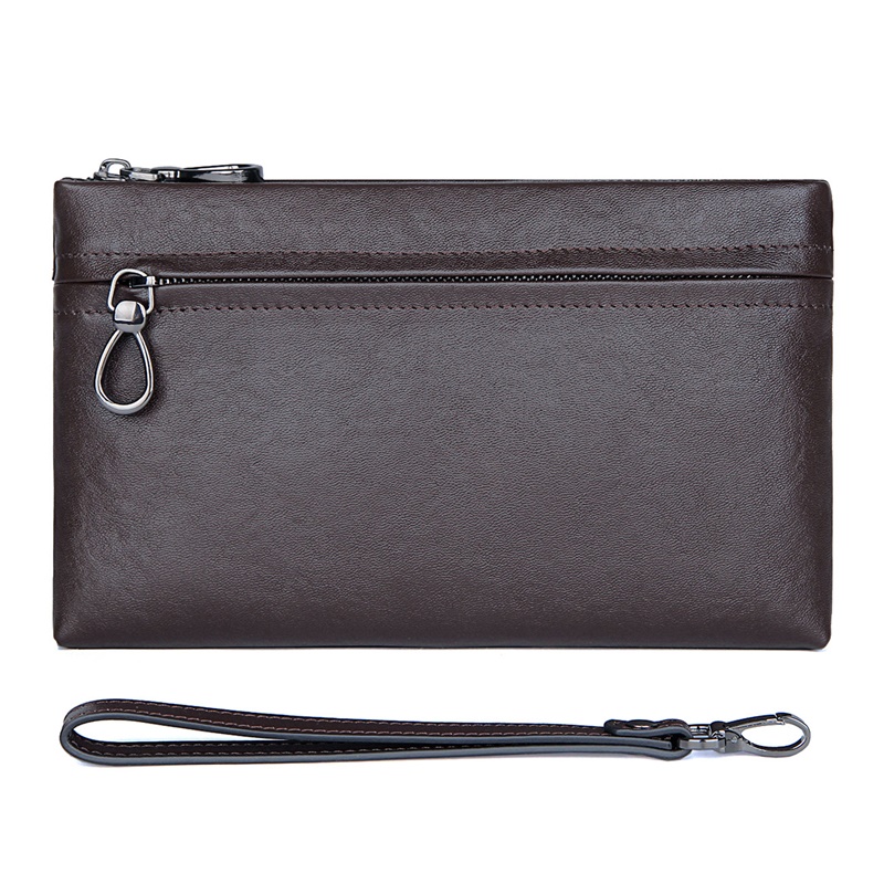 C010C Coffee Handbag Clutch Bag for Men Cow Leather Evening Bag