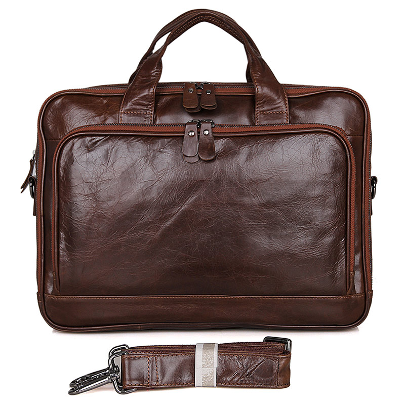 7005Q Factory Price Vintage Leather Men's Briefcase Laptop Bag Messenger
