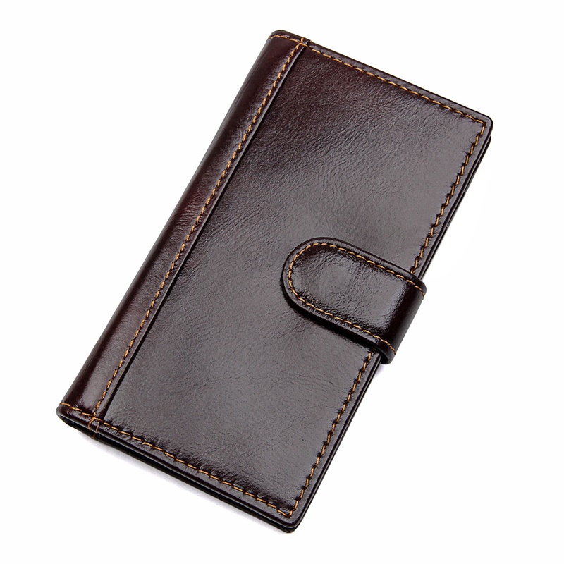R-8120Q Wholesale Coffee Cowhide Leather RFID Card Holder