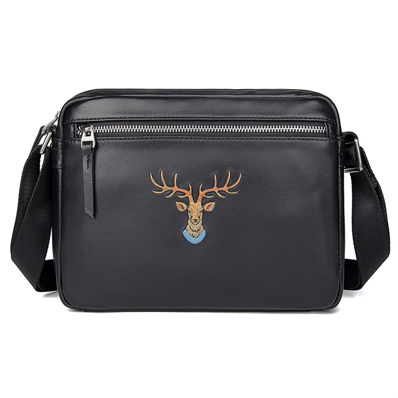 1064A Black Sling Bag Leather Men's Cross Body Bag