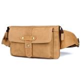 3025B Crazy Horse Leather Messenger Bag Men's Waist Bag