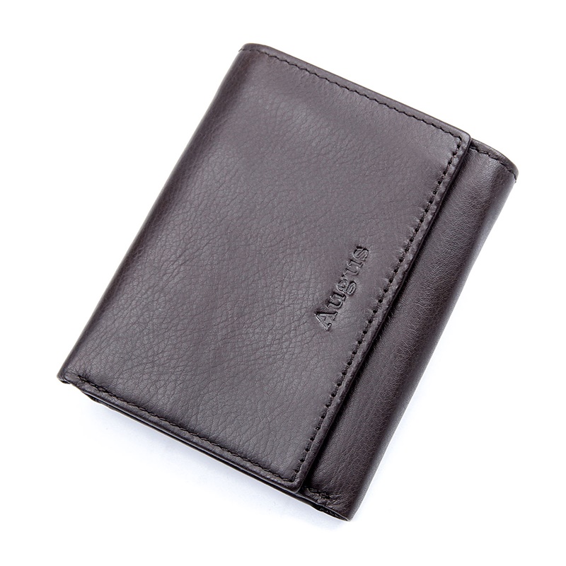 R-8105R-1 Soft Cow Leather RFID Wallet with LOGO Card Holder 