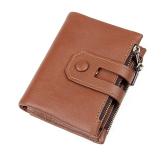 8442B Brown Cow Leather High Quality Wallet Lady's Card Holder 