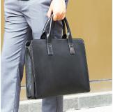 7424A Black Genuine Leather Bag Laptop Bag