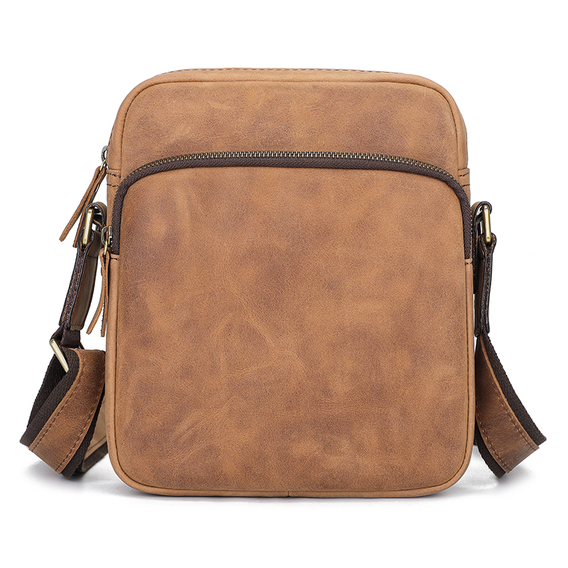 A1069B-Y Crazy Horse Leather Sling Bag Messenger Bag
