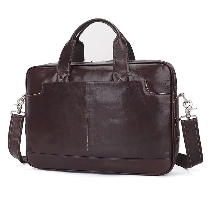 7382C-Y Real Genuine Leather Briefcase Laptop Bag for Men