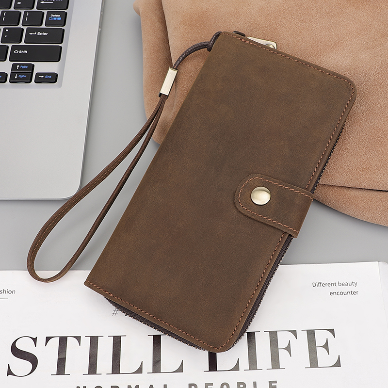 Crazy Horse Leather Clutch Bag for Men Factory Supplier