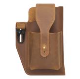 Crazy Horse Leather Phone Case for Men Phone Bag