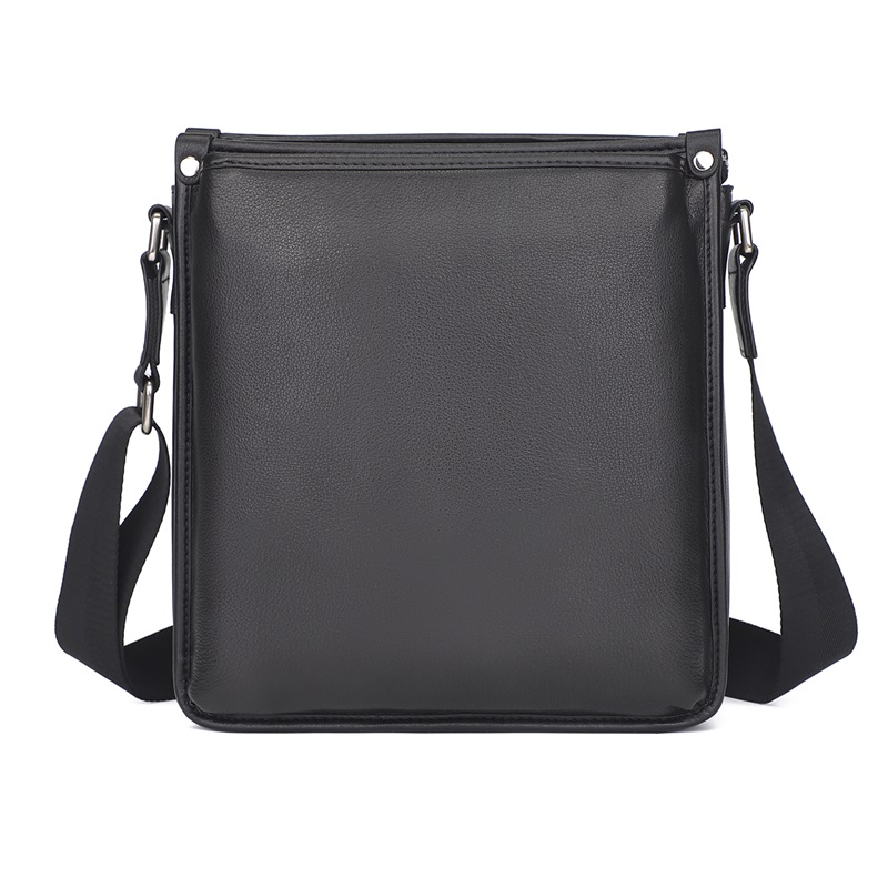 Real Cow Leather Black Sling Bag for Men 