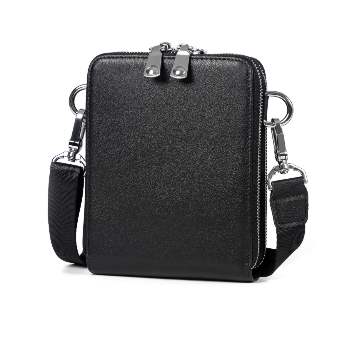 Black Mini Messenger Bag for Men and Women Sling Bag