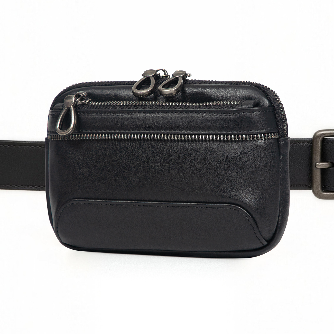 Soft Mini Waist Bag Real Leather Belt Bag for Men 